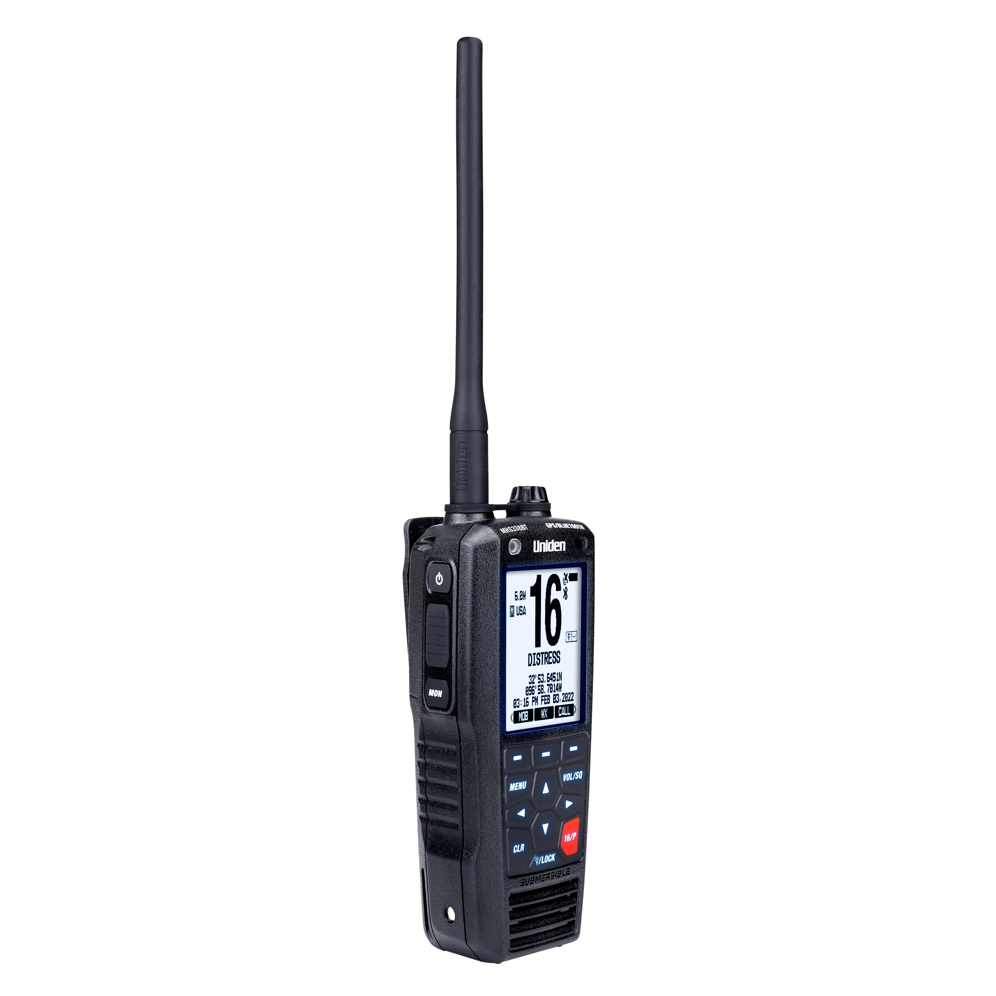 Rugged Handheld Marine Radio with GPS & Bluetooth