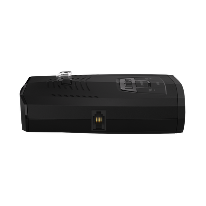 Top angled left-side view of Uniden R4w highlighting overall shape and design