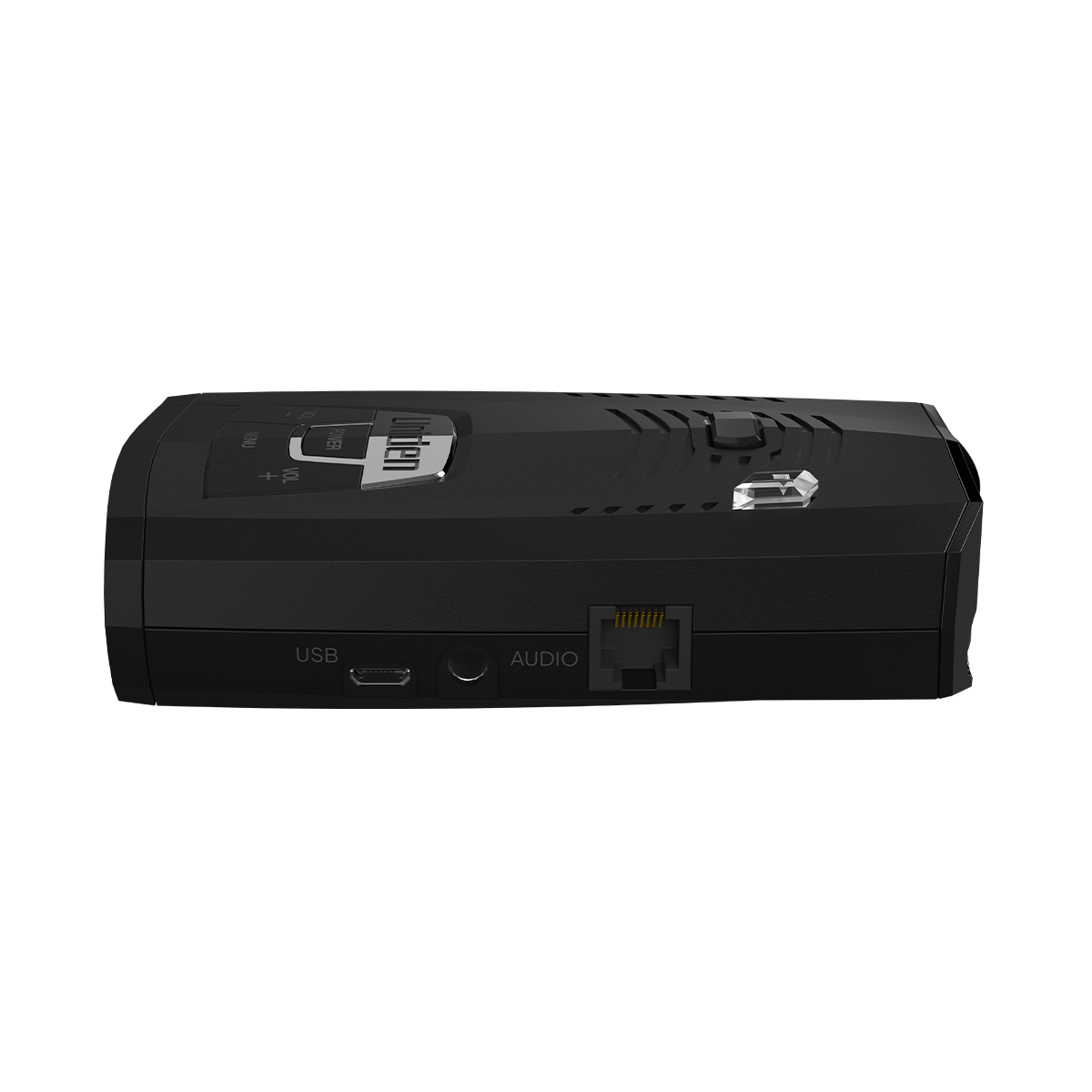 Top angled right-side view of Uniden R4w showing device shape and design