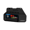 Uniden R7 radar detector front view with centered screen on display