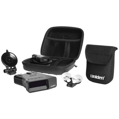Uniden R7 radar detector in box contents with accessories included