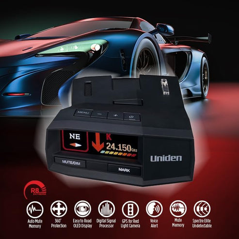 Uniden R8 Extreme Long-Range 360° Laser/Radar Detector Factory ...