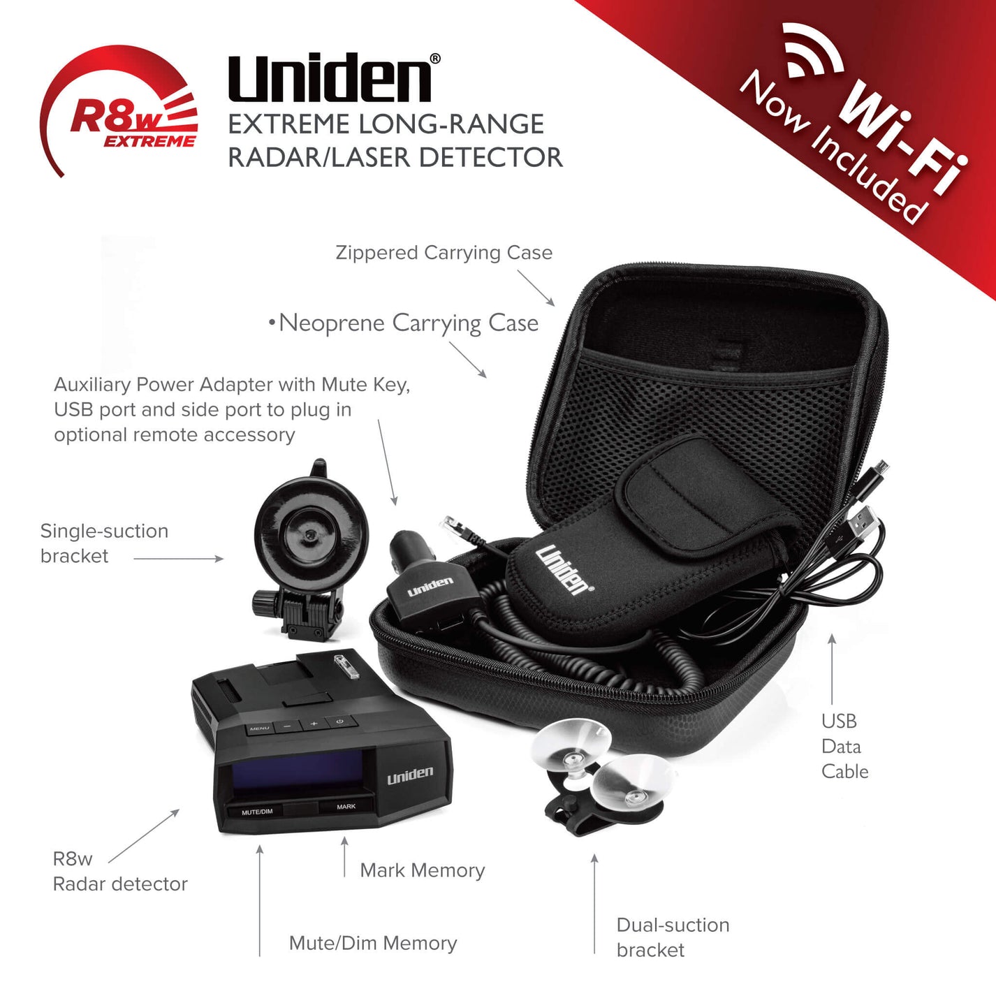 Uniden R8w Radar Detector Extreme 360° Long-Range Protection – Uniden ...