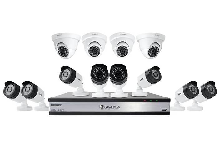 1 16 channel 12 cam 1080P wired security system with night vision G71684D3 security systems uniden