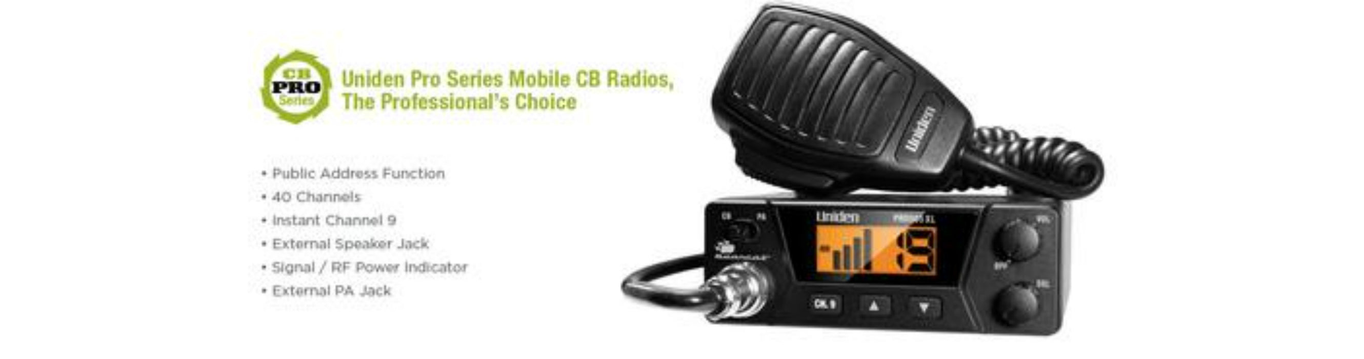 2 40 channel compact mobile cb radio PRO505XL cb radio uniden
